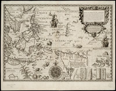Insulae Moluccae celeberrimae sunt ob maximam aromatum copiam quam per totum terrarum orbem mittunt de Petrus Plancius