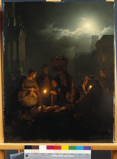 Mercado nocturno en Amberes de Petrus van Schendel