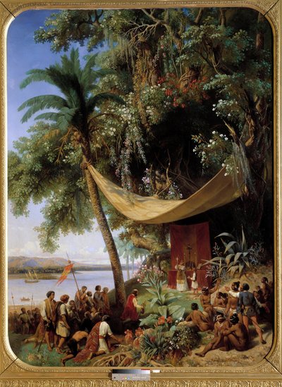 La primera misa en América (siglo XV) Misa en Cuba en 1494, segundo viaje de Colón a La Habana de Pharamond Blanchard