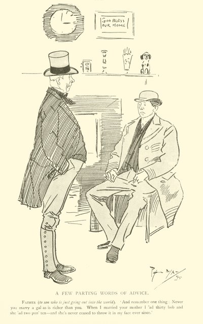 Caricatura de Phil May, de la década de 1890 de Phil May