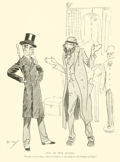 Caricatura de Phil May, de la década de 1890 de Phil May
