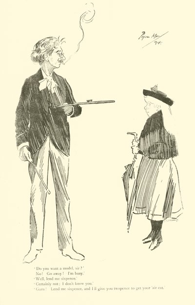 Caricatura de Phil May, de la década de 1890 de Phil May