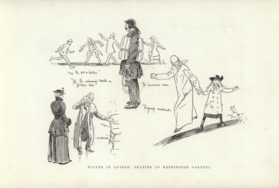 Invierno en Londres, patinaje en los Jardines de Kensington de Phil May