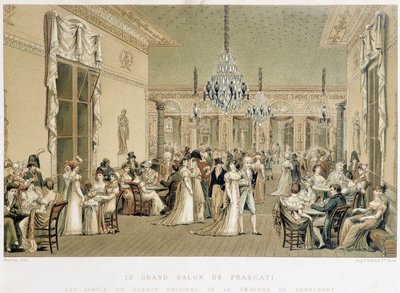 El Gran Salón del café Frascati en París. Litografía de Philibert-Louis Debucourt (1755-1832) de Philibert Louis Debucourt