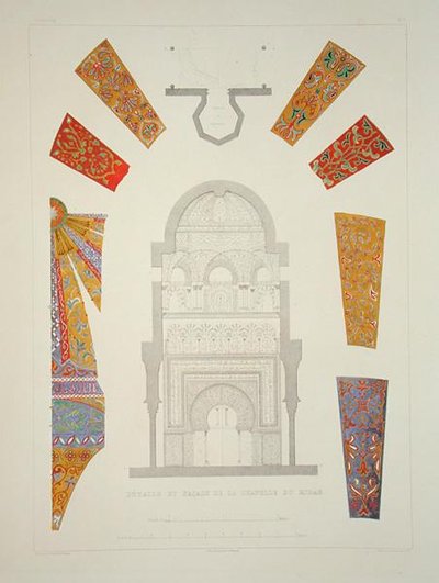 Detalles y fachada de la capilla de Mirah, de 