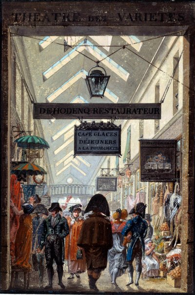 El paso de los Panoramas en París de Philibert Louis Debucourt