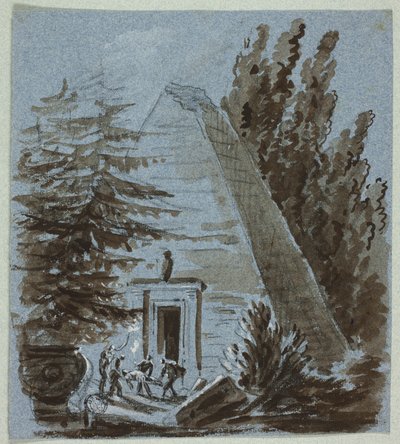 Entierro nocturno cerca de la pirámide de Philibert Louis Debucourt