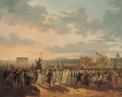 Preparativos para la Fiesta de la Federación, 14 de julio de 1790 de Philibert Louis Debucourt