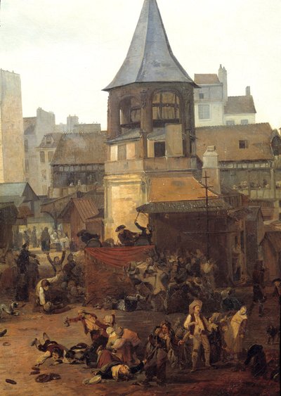 Rejoicings dados por la ciudad de París en Les Halles el 21/01/1782 con motivo del nacimiento del Delfín Luis José de Francia (1781-1789) (detalle). Pintura de Louis Philibert Debucourt (1755-1832) de Philibert Louis Debucourt