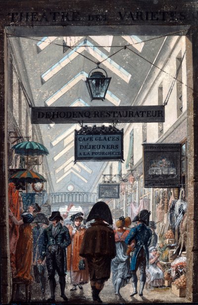 La Galería Comercial des Panoramas en París, 1807 de Philibert Louis Debucourt