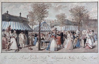 Paseo por el Jardín del Palacio Real - por Debucourt de Philibert Louis Debucourt