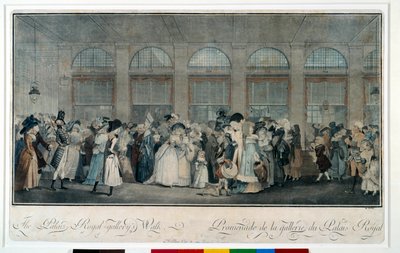 Paseo por la galería del palacio real en 1787. Grabado por Louis Philibert Debucourt (1755 - 1832) de Philibert Louis Debucourt