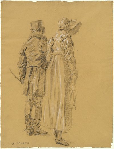 Una Pareja a la Moda Vista desde Atrás de Philibert d