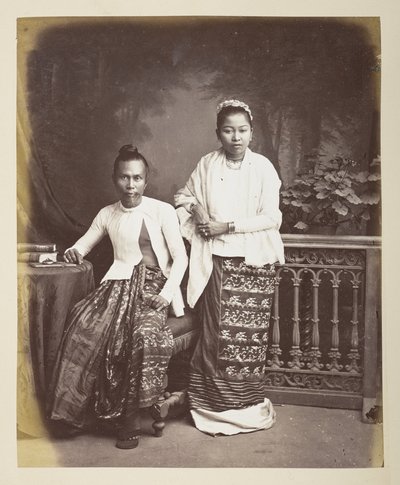 Retrato de un hombre y una mujer birmanos, Fotógrafo: Klier, Colección Philip Adolphe Gladstone de Philip Adolphe Klier