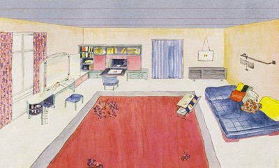 Interiores de los años 1930: Vestidor y sala de estar para dama de Philip Alexius de (after) Laszlo