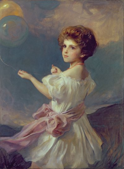 Chica con globos (óleo sobre lienzo) de Philip Alexius de Laszlo