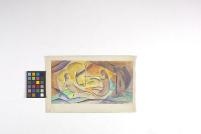 Boceto para fresco, fecha desconocida (acuarela sobre papel blanco) de Philip Ayer Sawyer