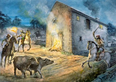 Reivers asaltando Birdoswald de Philip Corke