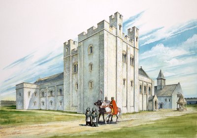 Los Edificios Centrales, Castillo Viejo de Sherborne, Dorset de Philip Corke
