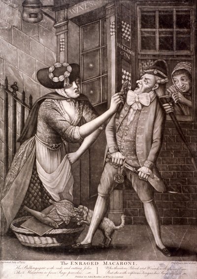 El macarrón enfurecido, 1773 de Philip Dawe