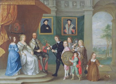 Thomas Howard, 14º Conde de Arundel es presentado con armas por sus hijos para marcar su nombramiento para liderar el ejército contra Escocia en 1639 de Philip Fruytiers