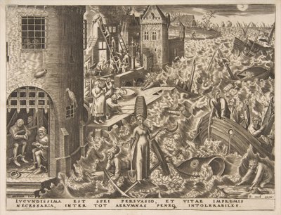 Esperanza Spes de la serie Las Virtudes, 1559-60. de Philip Galle