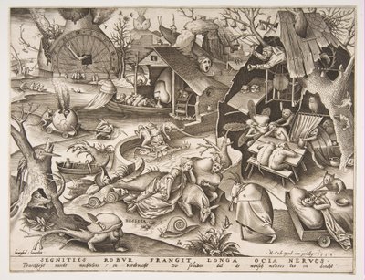 Pereza Desidia, de la serie Los Siete Pecados Capitales, 1558 de Philip Galle