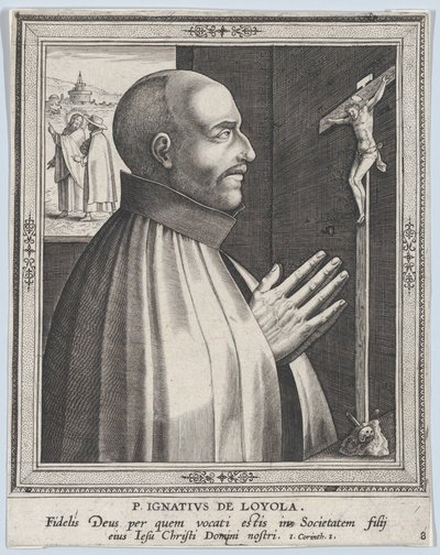 San Ignacio de Loyola, de la serie Fundadores masculinos de órdenes religiosas, antes de 1610 de Philip Galle