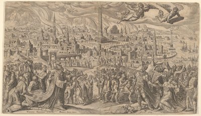 La caída de Babilonia, 1569 de Philip Galle