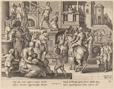 Decapitación de Santiago de Philip Galle after Jan van der Straet