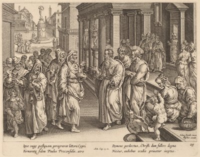 San Pablo disputa con el hechicero de Philip Galle after Jan van der Straet