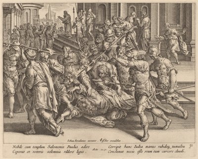 El arresto de San Pablo de Philip Galle after Jan van der Straet