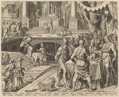 Josías celebrando la Pascua de Philip Galle, after Maerten van Heemskerck