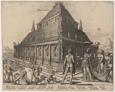 Mausoleo (La Tumba de Mausolo en Halicarnaso) de Philip Galle, after Maerten van Heemskerck