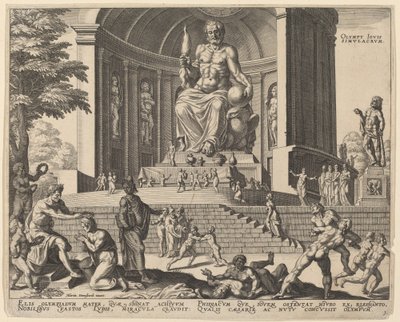 Estatua de Júpiter en Olimpia de Philip Galle, after Maerten van Heemskerck