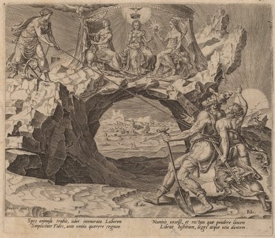 El trabajador diligente aspirando a la rectitud del Señor de Philip Galle after Maerten van Heemskerck