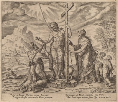 El Trabajador Diligente Unido con Cristo después de la Muerte de Philip Galle after Maerten van Heemskerck