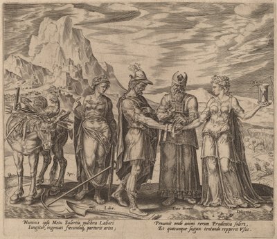 El matrimonio del trabajo y la diligencia de Philip Galle after Maerten van Heemskerck