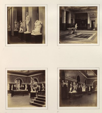 [Corte griega con torso Farnesio de un joven, vista de una fuente clásica y piscina, Roma..., ca. 1859 de Philip Henry Delamotte.