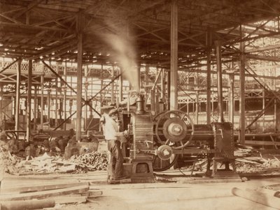 Máquina de vapor cerca del Gran Transepto, Crystal Palace,1851 (foto) de Philip Henry Delamotte