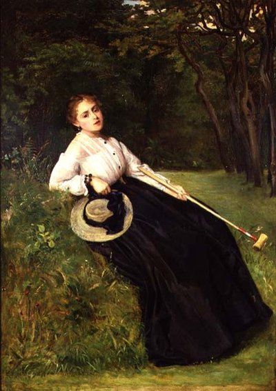 Descansando a la Sombra después de un Juego de Croquet de Philip Hermogenes Calderon