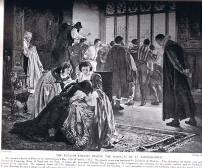 La embajada inglesa durante la masacre de San Bartolomé, ilustración de 