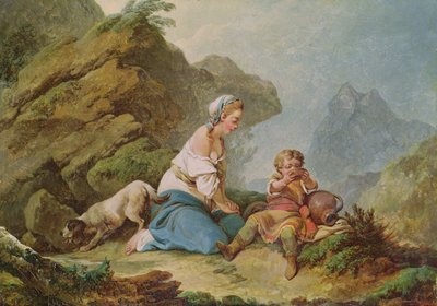 Agar viendo a su hijo beber de Philippe Jacques de Loutherbourg