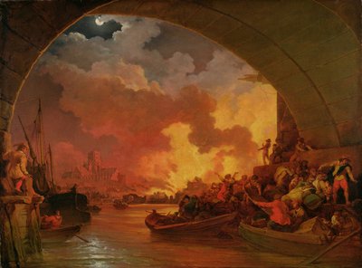 El gran incendio de Londres, c.1797 de Philip James de Loutherbourg