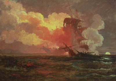 Un enfrentamiento naval de Philip James de Loutherbourg