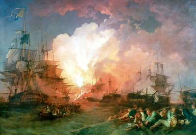 La batalla del Nilo, 1800 de Philip James de Loutherbourg