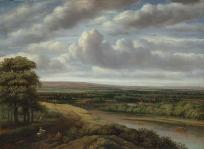 Paisaje boscoso extenso, 1670s de Philip Koninck