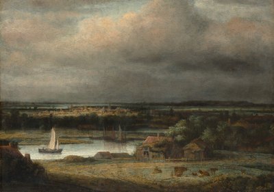 Paisaje de río ancho de Philip Koninck