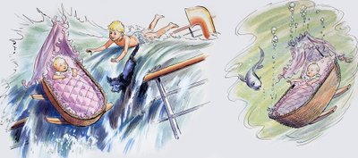 El barco que se hunde, ilustración de "The Water Babies" de Charles Kingsley de Philip Mendoza