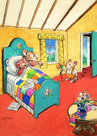 Town Mouse and Country Mouse (gouache sobre papel) de Philip Mendoza